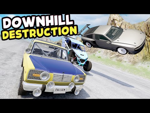 Racing The WEIRDEST Random Car Configurations Down The Most Dangerous Hill In BeamNG!