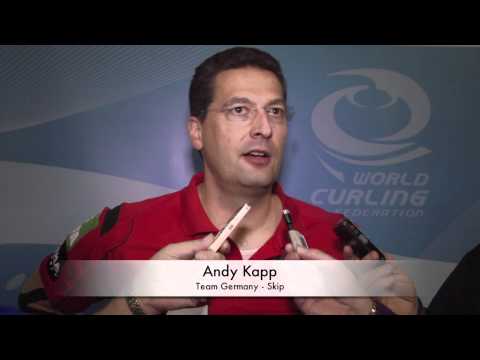 2011 Ford World Men's Curling Championship - Draw 13 Media Scrum