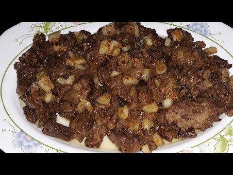 CHURRASCO DE TERNERA EN TROZOS AL AJILLO FACILÍSIMO Y JUGOSO