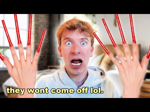 WEARING 12 INCH NAILS FOR THE ENTIRE DAY 😭