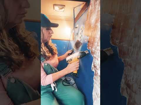Interior Paint removal. Small sailboat project! #sailboatrestoration #sailboatrefit
