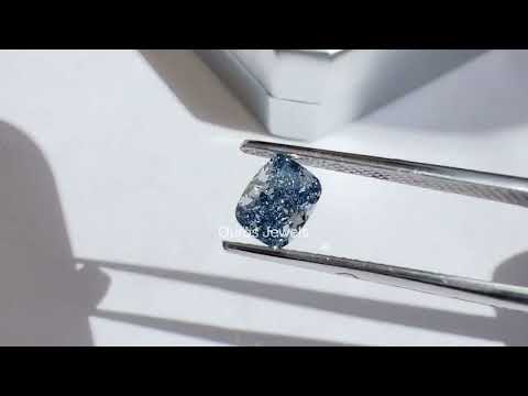 0.72 Carat Blue Cushion Cut Lab Grown Diamond Loose #purelabgrown #grownbyouros @ourosjewels