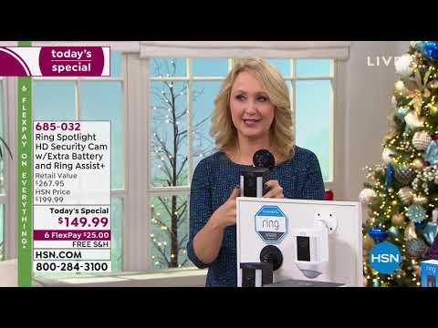 Ring Spotlight HD Security Camera with Extra Battery and...