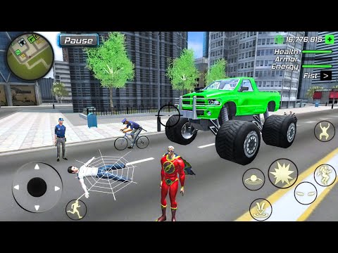 Amazing Powerhero New York Gangster City - Tank and School Bus at Vegas City - Android Gameplay