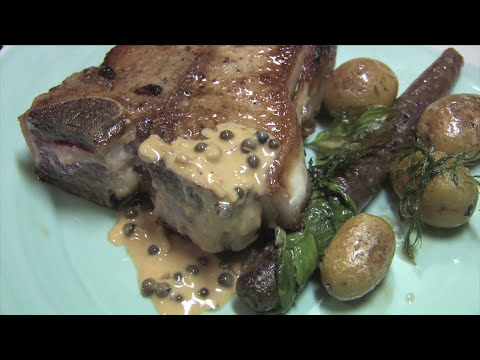 Gaspar's Veal Chop w/ Green Peppercorn Sauce