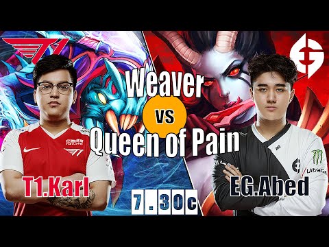 Queen of Pain Mid | EG.Abed | ABED IS READY TO FACE T1.KARL | 7.30c Gameplay Highlights
