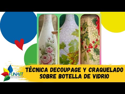 Decoupage y craquelado en botella //  (EN VIVO)