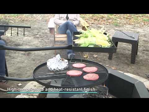 Ultimate Patio Steel Dual Fire Pit Campfire Cooking Grill System Video