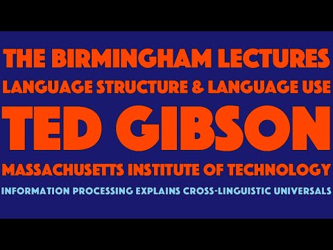 Birmingham Lectures 1.1: Ted Gibson
