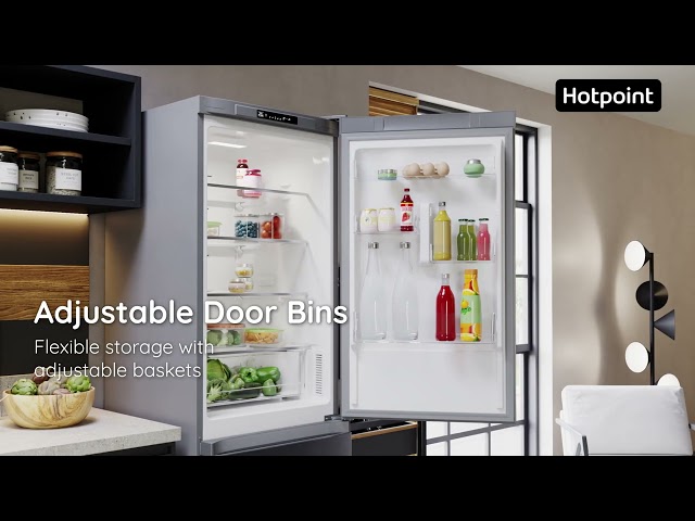 Hotpoint 335 Litre 60/40 Freestanding Fridge Freezer - Saturn Steel