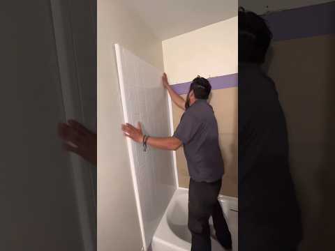 Acrylic shower panel insulation #viral #diy #bathroomrenovation #bathroomrepair #shortsvideo #work