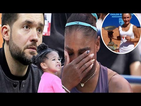 Alexis Ohanian comforts Serena Williams as she continues to lose to Lisa Pigato with surprise score