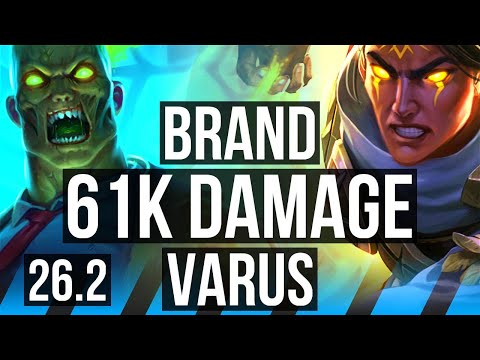BRAND vs VARUS (MID) | Good KDA: 18/1/7, 61K damage | EUW Master | 26.2