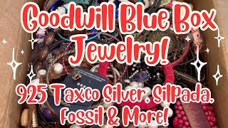 925 Taxco Silver, Silpada, Fossil, Chico’s! Goodwill Bluebox 5LB Jewelry Repurpose Box Unboxing!