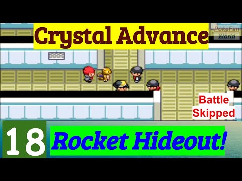 Pokemon Crystal Advance Part 18 PokeFan Exploring Rocket Hideout | GBA Rom Hack