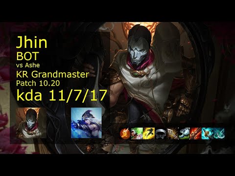 Jhin ADC vs Ashe - KR Grandmaster 11/7/17 Patch 10.20 Gameplay // [롤] 진 vs 애쉬