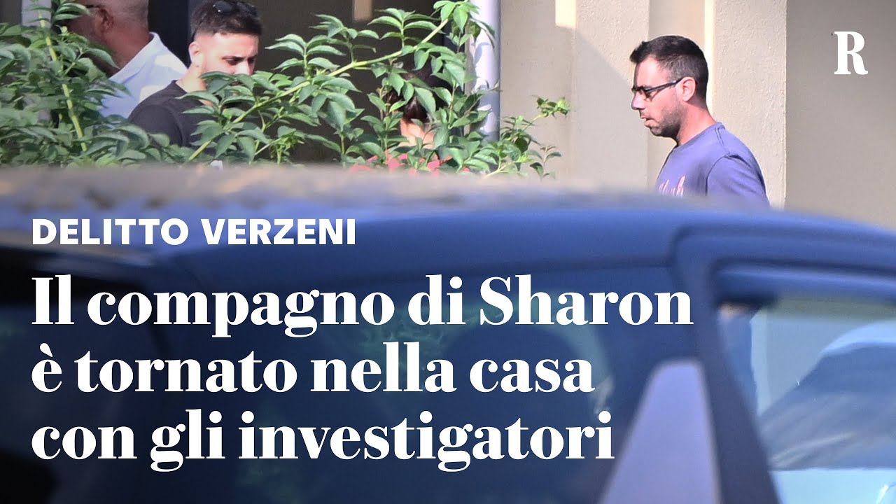 Sharon Verzeni, il compagno Sergio Ruocco con gli investigatori per un altro sopralluogo nella casa