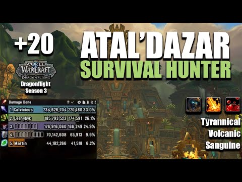 +20 Atal'Dazar | Survival Hunter POV | 174,5k DPS | Dragonflight Season 3