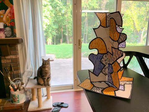 Paper Sculpture Inspired by Jean Dubuffet