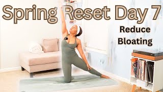 Spring Reset Day 7 | 10 minute Gentle Yoga Flow to Reduce and ease Bloating, Beginner Friendly