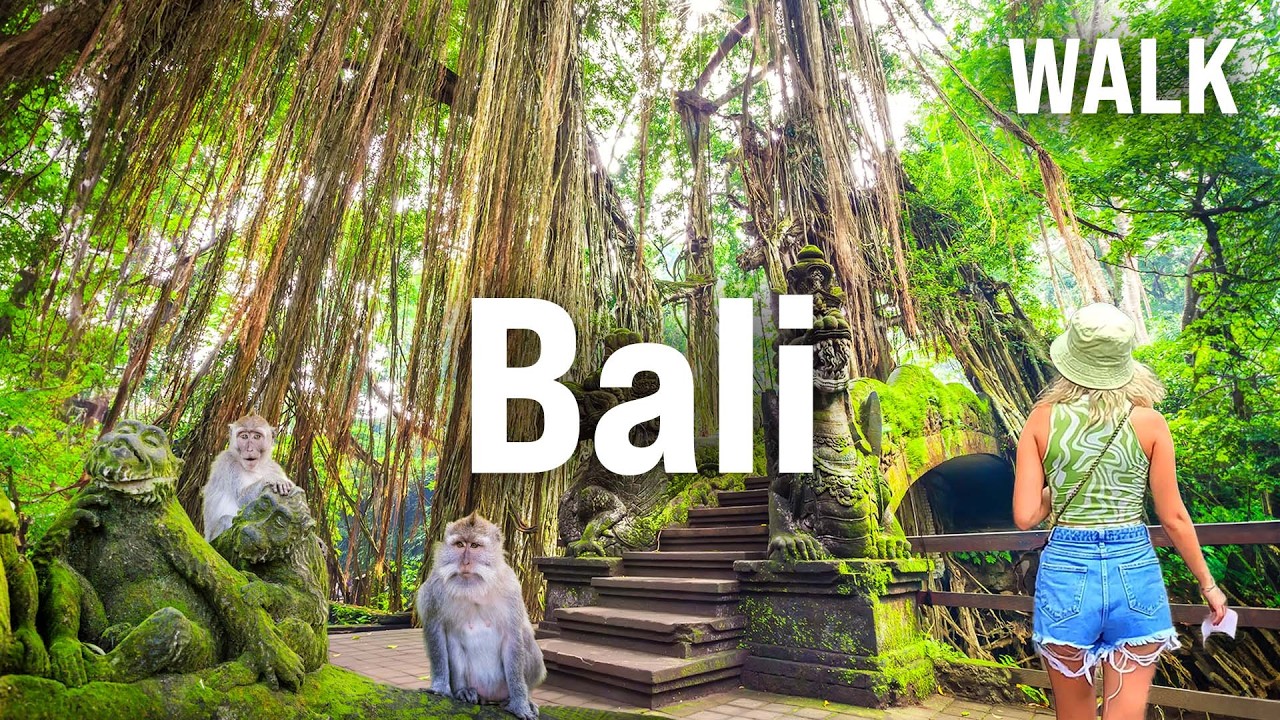 Immersive street-level walking tour through Ubud, Indonesia, showcasing authentic urban landscapes, local architecture, and the vibrant atmosphere of the city's neighborhoods