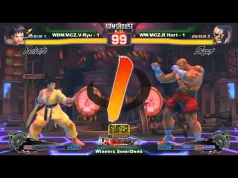 Bushido Impact Paris 2012 - Semi finals - Ryan hart(Sagat)  vs Vryu(Makoto)