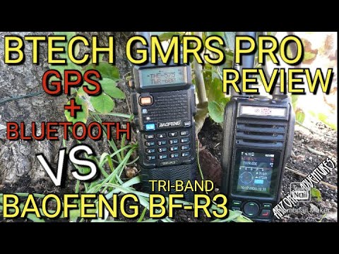 BTECH GMRS PRO  VS  BAOFENG BF R3 REVIEW +ABBREE TATICAL ANTENNA.