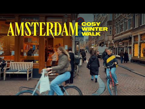 Cozy Morning in Amsterdam, Walking Tour -4K 60FPS 