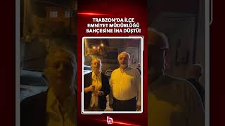Trabzon’da İlçe Emniyet Müdürlüğü bahçesine İHA düştü! 4 polis aracı h
