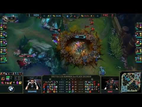 H2K (Odoamne Renekton) VS Fnatic (Rekkles Sivir) Game 4 Highlights - 2017 EU LCS Summer 3rd Place