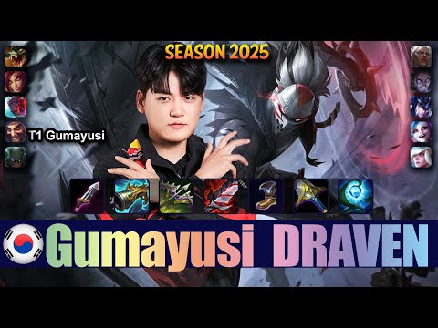 T1 Gumayusi DRAVEN vs JINX ADC - Patch 25.19 KR Ranked | lolrec