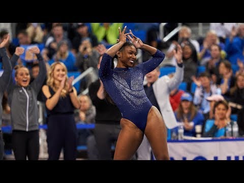 UCLA gymnast Nia Dennis' incredible floor exercise shows off her power and energy