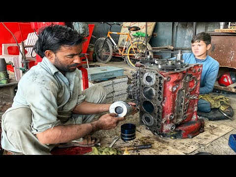 Mini Truck 4 Cylinder Engine Rebuilding in Pakistan // Hino fb Engine Restoration
