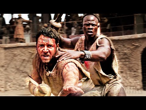 Chained gladiators' first fight in the arena | Gladiator | CLIP