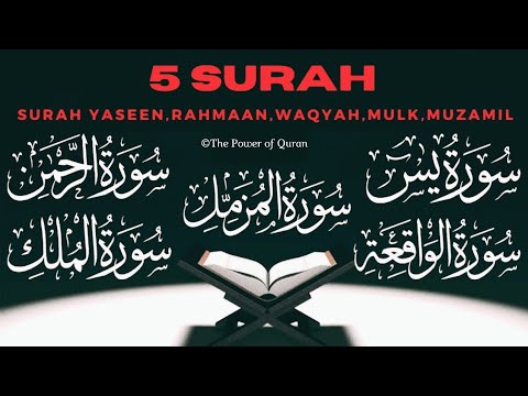 Quick Recitation(In just 20 mins)Surah Ar Rahmaan,Surah Yaseen,Surah Waqiah,Surah Mulk&Surah Muzamil