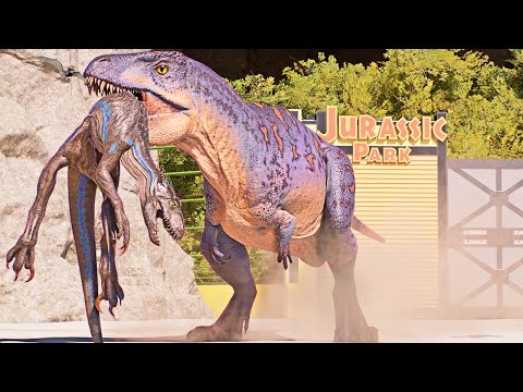 ACROCANTHOSAURUS vs T-REX & ALL TERRESTRIAL CARNIVORES BATTLE IN CAVE - Jurassic World Evolution 3