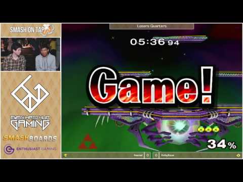 KirbyKaze (Sheik) vs 4Serial (Link) - Smash On Tap 4 - SSBM Losers Quarters