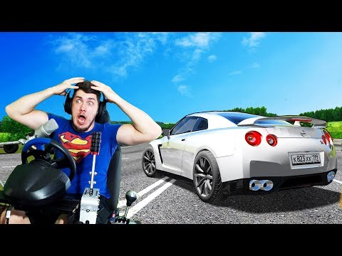 ПРОКАТИЛ БАБУШКУ И ДЕДА НА NISSAN GTR - CITY CAR DRIVING + РУЛЬ