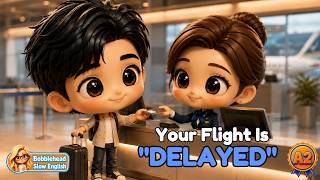 Learn how to use the word "DELAYED" ✈️ Slow Easy English Listening & Speaking Learn English (A2)
