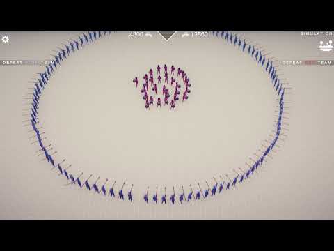 100x Spear Thrower vs 30x Stoner- Totally Accurate Battle Simulator