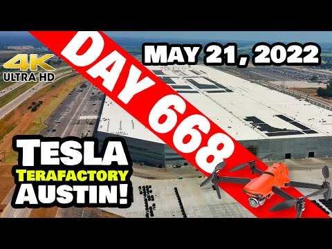 ALMOST A MILE OF SOLAR AT GIGA TEXAS! - Tesla Gigafactory Austin 4K  Day 668 - 5/21/22 - Tesla Texas