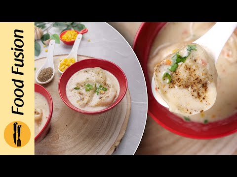 Creamy Chicken & Dumpling Soup Recipe by Food Fusion
