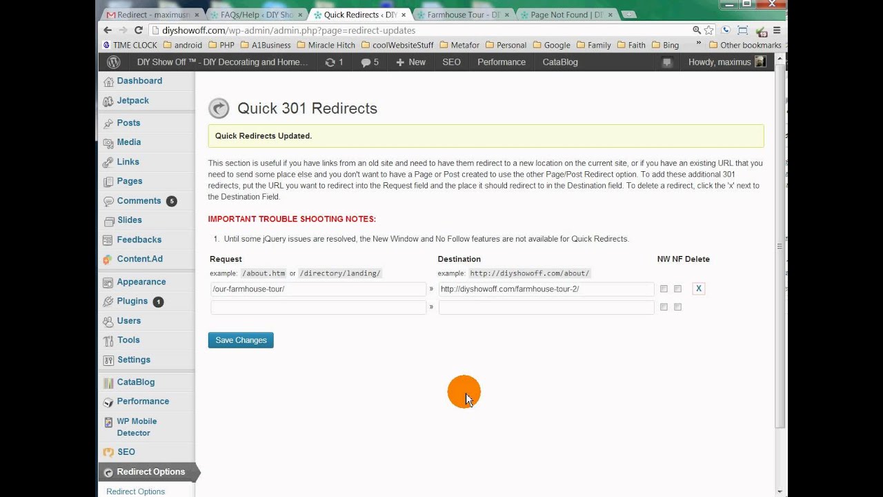 Quick 301 Redirects Tutorial for WordPress Plugin