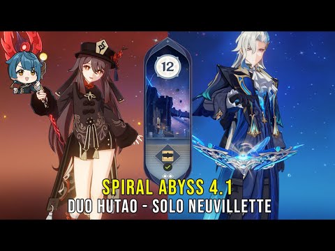 Duo C1 Hutao and Solo C0 Neuvillette - Genshin Impact Abyss 4.1 - Floor 12 9 Stars