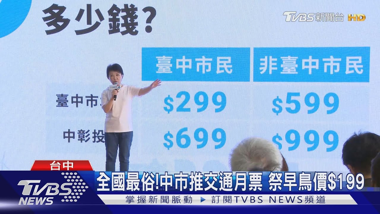 全國最俗!中市推交通月票早鳥價199元