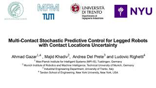Multi-Contact Stochastic Predictive Control for Legged Robots withContact Locations Uncertainty
