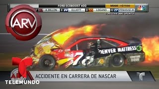 Se incendia totalmente auto en carrera de Nascar en Fl | Al Rojo Vivo