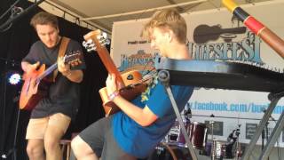 Ripping it up at Bluesfest, Nick and Sam with Wazinator Classic stompbox