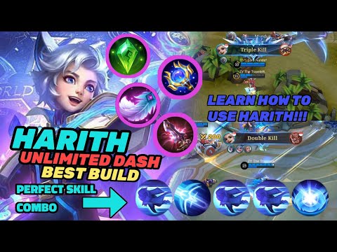 LEARN HOW TO USE HARITH!!! BEST BUILD UNLIMITED DASH | BEST HARITH PLAYER - MLBB