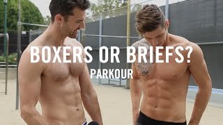 Download lagu Shirtless Parkour Athletes Answer Boxers or Briefs In Los Angeles mp3